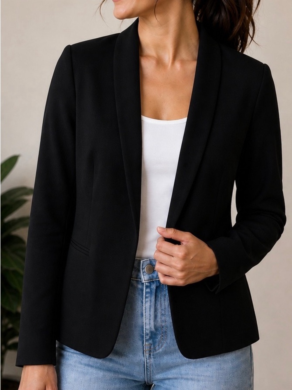 Babaton Black Shawl-Collar Blazer